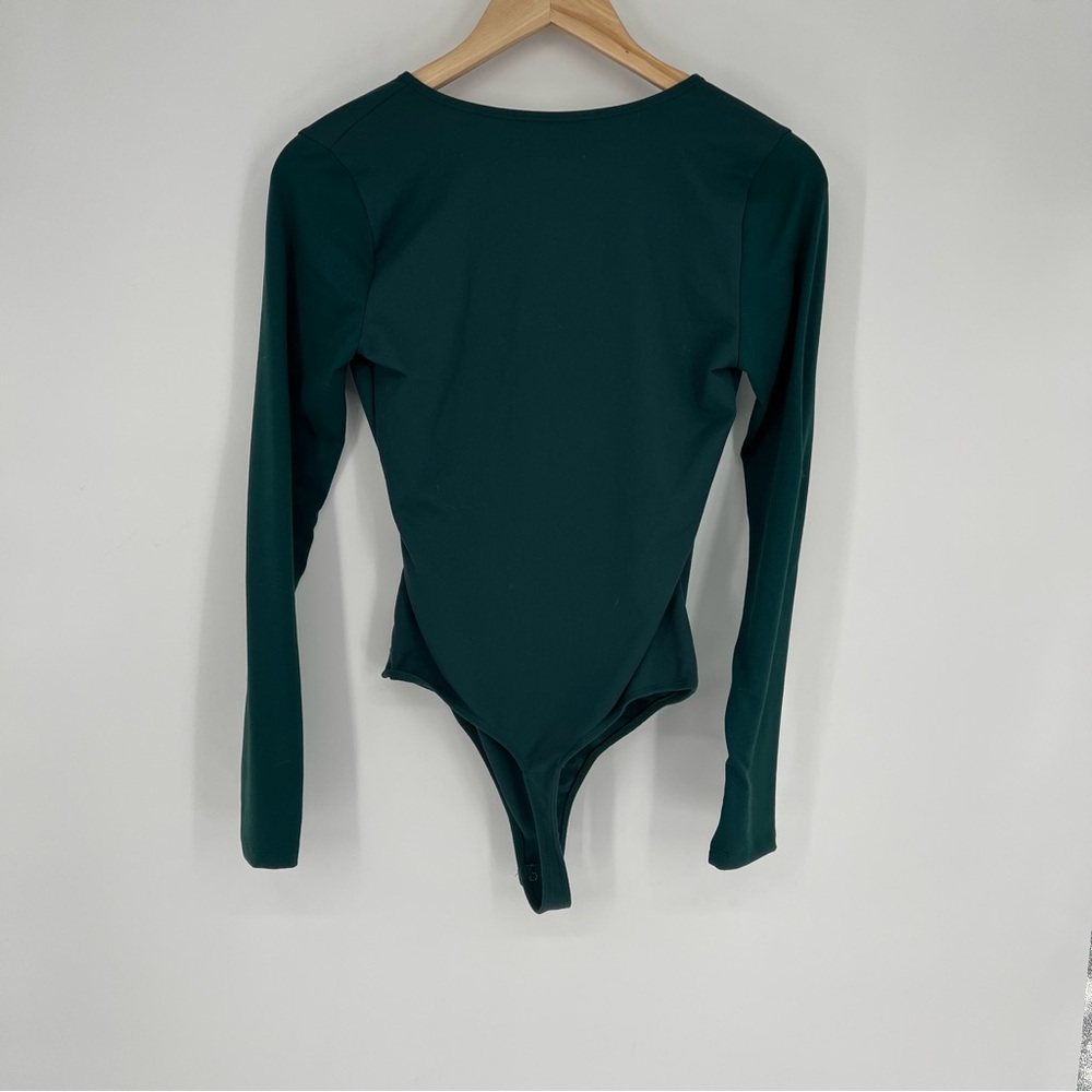 A & F Forest Green Wrap Bodysuit Long Sleeve Top‎ - Picture 7 of 11